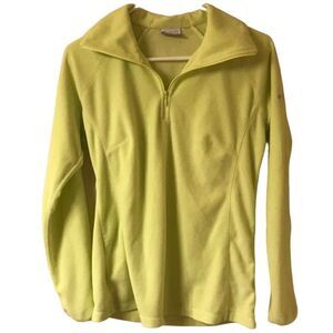 Columbia Women’s Lime Green Fleece 1/4 Zip Pullover Sweater